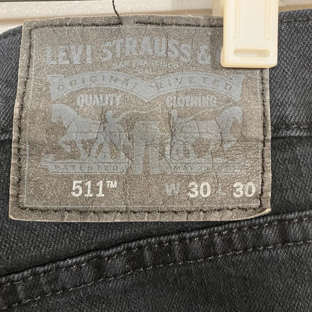 Levis 511 Slim Fit Jeans Men's 30x30 Black Excellent Waterless Denim 04511-4406